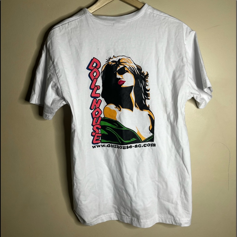 Vintage dollhouse strip club t shirt men’s size large white